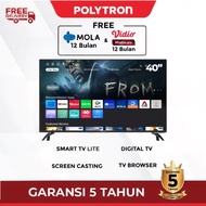 led smart tv polytron 40cv8969 digital 40 inch garansi resmi 5 tahun - tv+brc+antena