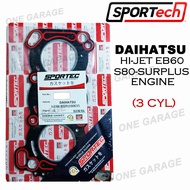 Engine Gasket For DAIHATSU HI-JET EB60, S80-SURPLUS ENGINE ( 3 CYL ) ASBESTOS