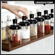 Kitchen Spice Jar With Glass Spoon Kitchen Spice Bottle SET Lid Kitchen Supplies
