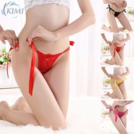 KIMI-Women Women Tether Thongs Side Tie Knickers Thongs Underwear Briefs Lace