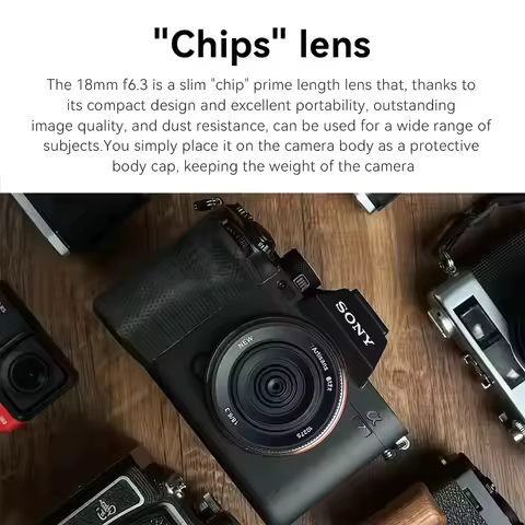 7Artisans APS-C 18mm F6.3 II Manual Focus Cap Lens Wide Angle Camera Prime Lens for Sony A7S Fuji X-