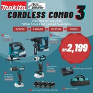 [Brushless Combo] Makita 12V Cordless Combo Set Rotary Hammer+Driver+Drill+Jigsaw HR166DZ+TD111DZ+DF