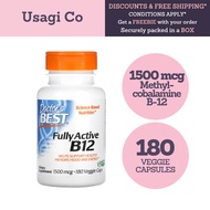 Fully Active Vitamin B12, 1500 mcg, Supports Healthy Memory, Mood and Energy, 60 or 180 Veggie Caps