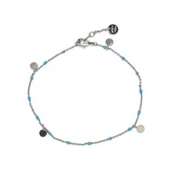 Pura Vida 美國手工 ENAMEL CHAIN ANKLET銀幣藍珠腳鍊