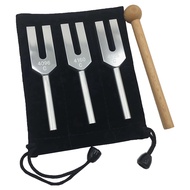 (GPBS) Angel Tuning Fork Set - 4096 Hz 4160 Hz 4225 Hz - Therapeutic Instrument Set with Wooden Stri