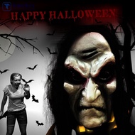 TIMEKEY Halloween Rubber Zombie Mask 3d Ghost Day Horror Props Long Hair Black Cloth Horror Mask Cos