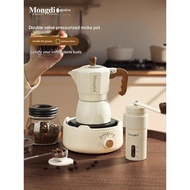 Round bottom moka pot single valve household small coffee pot coffee brewing hand brewing pot set es