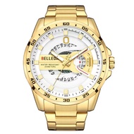 Jam Tangan Pria BELLEDA 9382 Rantai Stainless Steel Tanggal Aktif Anti Air