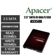 APACER AS350X 2.5" SSD SATA III  256GB & 512GB /1TB SOLID STATE DRIVES <READY STOCK>