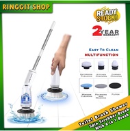 Ringgit Shop Toilet Brush Shower Bathroom Spin Scrubber Brush With 6 in 1 Brush Heads Rechargeable Cleaning Brush