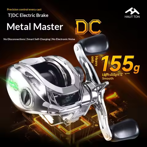 HAUT TON Metal Master DC Baitcasting Reel 155g Lightweight DC Electronic Brake Anti Backlash Long Ca