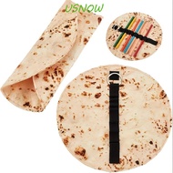 USNOW Flying Pancake Pencil Case, Fun Burrito Design Creative Design Simulated Pancake Storage Bag, 