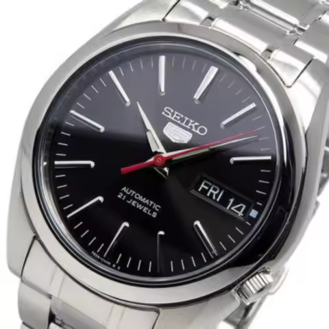 Men Seiko 5 SNKL45K1 Self Winding Automatic Watch 7S26 Movement Stainless Steel Band Day Date Displa