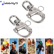 CELEBRITY12 2Pcs Snap Shackle, Silver Stainless Steel Quick Release Shackle, Durable Small Bail Shac