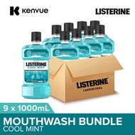 [Bundle of 9] Listerine Mouthwash 1000ml (Available in 7 variants, Cool Mint, Total Care Zero) Mild 