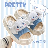 Kuromi Cinnamoroll Linen Slippers Indoor Home Cotton Linen Slippers Cute Slippers Slippers Outdoor W