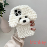 A CUTE 3Dน่ารักตุ๊กตาสุนัขขนปุยสำหรับOPPO Reno 13 12 11 13F 12F 11F Realme 14X C75 a3 A5 Proค้นหาX8 