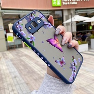 Samsung galaxy J7 2015 J7 Core J7 Prime Case Frosted Butterfly Side Casing Pattern Cover Shockproof Protection Cases
