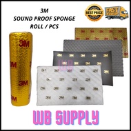 【3M】3M CAR Door SOUND ABSORBING SPONGE Sound proof Heat Shield Noise Cotton Film Soundproof 100% Hig