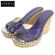 Jimmy Choo 漆皮坡跟涼鞋，女鞋，香水紫色，36 號（二手）。