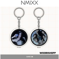 GANTUNGAN KEYCHAIN NMIXX BLUE VALENTINE REVERSIBLE KEYCHAIN KPOP KEYCHAIN UNOFFICIAL HAEWON JIWOO KY