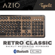AZIO Retro Elwood BT藍牙核桃木打字機鍵盤/ PC/MAC/ 中文版