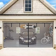 Garage Door Screen for 1 Car Garage-9x7FT Heavy Duty Magnetic Garage Screen,Keep Bugs Out, Hands Fre