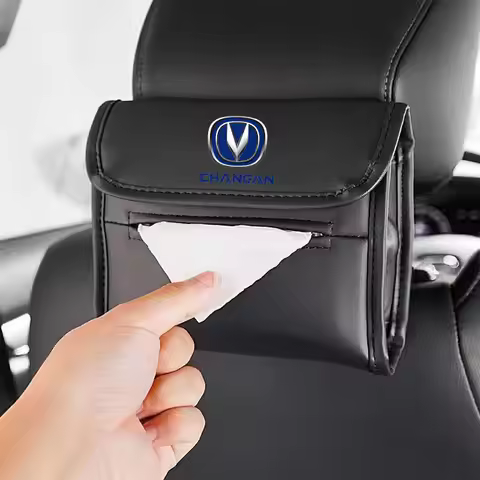 Car Leather Tissue Bag Car Backseat Tissue Case Storage For Changan CS35 UNI K Oshan X7 PLUS CS25 CS