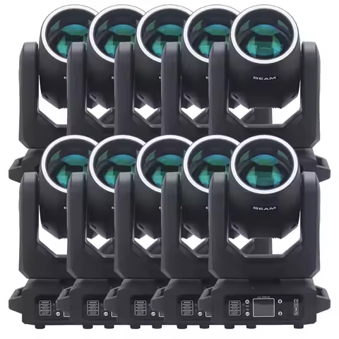 10pcs LED Beam Moving Head 200W 18 Prisms Rainbow Effect Stage Lighting Effect Projector for Bar Bir