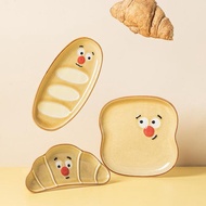 Cute Bread Plate Unique, Cute, Aesthetic Ceramic Bread-Shaped Breakfast Plate