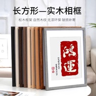 Solid Wood Simple Photo Frame Wall Hanging 67cm 8k Picture Frame Log Puzzle A3 Mounting Picture Fram
