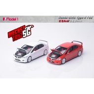 (( READY STOCKS )) Model one 1/64 Honda Civic Type-R FD2 Diecast Model. RED / WHITE