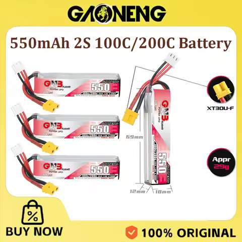 GNB 550mAh 2S 100C/200C 7.6V Lipo Battery XT30 For Tinyhawk RC Helicopter Quadcopter FPV Racing Dron