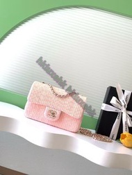 CHANEL✅Full set hkluxehk🎁26CF shoulder bag 粉