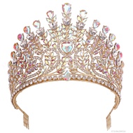 มงกุฎแต่งงานแบบคาดศีรษะงานแต่งงานเต็มระยิบระยับมงกุฎกลวงมงกุฎสำหรับงานเลี้ยงเต้นรำสวมหน้ากากคอสเพลย์