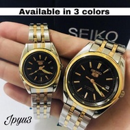 SEIKO 5 Water Resist COUPLE TWO TONE SILVER GOLD stainless steel watch CLASS A CALENDAR DATE Automat