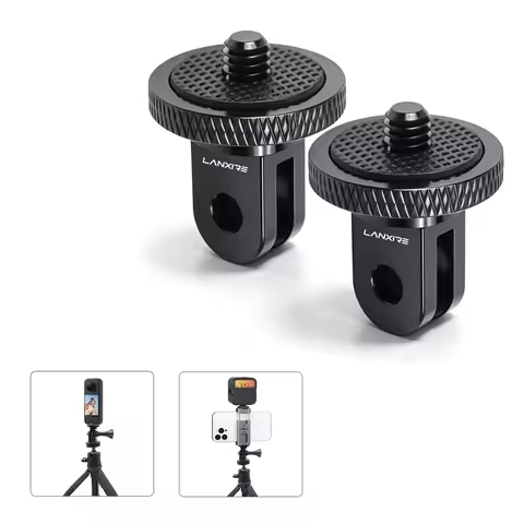 Lanxire 360° Rotating Action Camera Mount Adapter, 1/4" Screw Holder for GoPro Hero 13-9 Insta360 X5