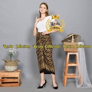 Rok Lilit Warp Skirt Serut Songket Jumputan Panjang Motif Batik Songket Hitam Bawahan Wanita Kebaya 