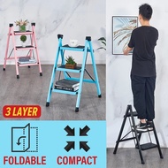 Arjoie 3 LAYER Foldable Compact Standing Step Household Ladder