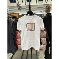 Coach Women's New Rainbow Logo Letter Printing Fashion Versatile Round Neck Short Sleeve T-shirt Couple