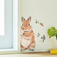 預購 日本製 YOU+MORE! 兔子牆貼  Peeking rabbit wall sticker