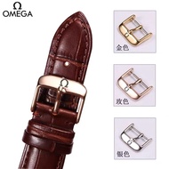手表带 Original genuine OMEGA Omega watch with genuine leather pin buckle 12 14 16 18 20 22mm for men and women