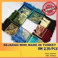 Sejadah cenderahati/made in turkey/Sejadah Mini Turkey/termurah di Malaysia 35cmx35cm/Doorgift/Sejad