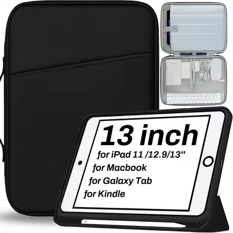 13 Inch Tablet Handbag Waterproof Sleeve Case for iPad 10th Air 13'' iPad Pro 11 13 M2 M3 for Galaxy