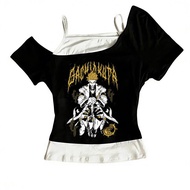 Grunge Anime-Inspired Cropped Top - 2000s Style