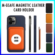 For IP 15/ 14/ 13/12 Series M-gsafe Magnetic Leather Card Holder Compatible With M-GSafe Case