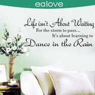 Fashionable Text Life Is Not About Quote Wall Words Dancing in Wall Decal rain Stickers Waiting