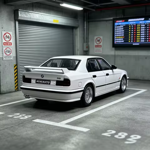 1:24 Alloy Metal Diecast Model Car Compatible With BMW M5 E34 German Executive Sports Sedan Simulati