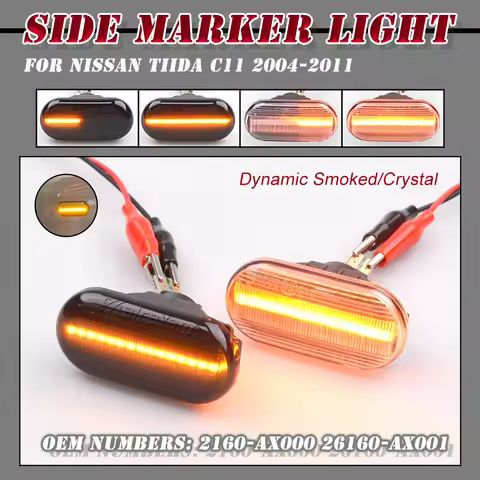 LED Dynamic Sequential Turn Signal Light For Nissan 350Z Z33 Frontier D40 Cube Z11 Latio C11 Xterra 