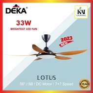 DEKA Lotus 5 DC Motor 56” Ceiling Fan/ Kipas Siling Remote Control with 38W LED 3 colour light